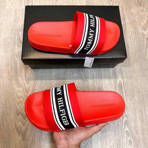 Tommy Hilfiger Premium Red Pool Slides