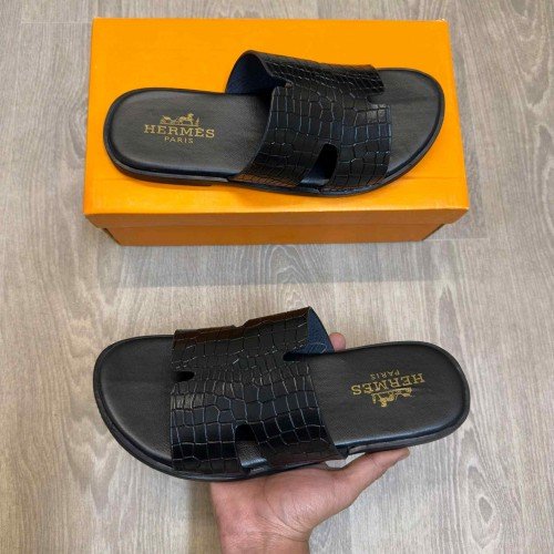 Hermes Izmir Premium Black Sandal