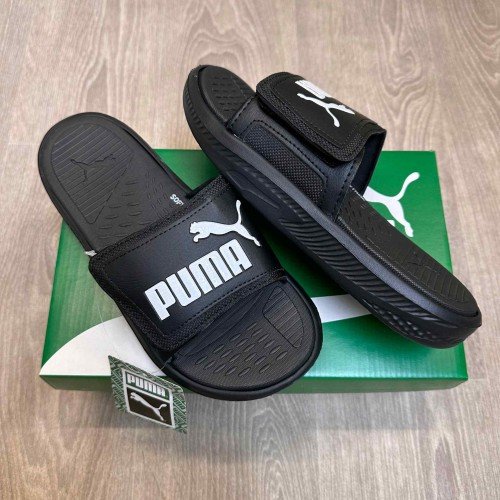 Puma Softride Adjust Premium Black White Flip Flop