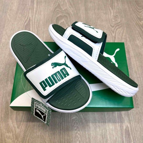 Puma Softride Adjust Premium White Green Flip Flop