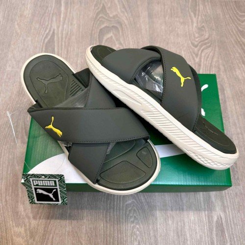Puma Softride Seave Cross Strap Green Slides