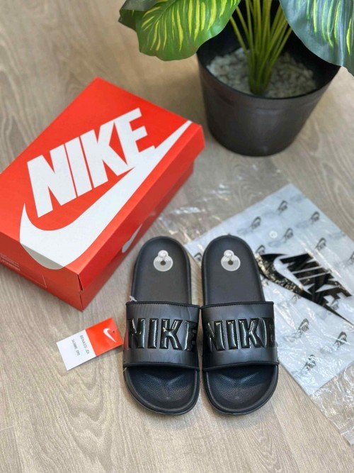 Nike Offcourt Classic Premium All Black Flip Flop - Image 2