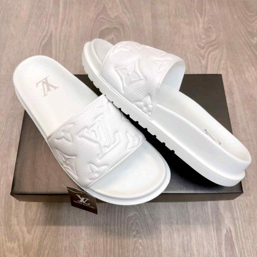 Louis Vuitton Monogram White Premium Slides
