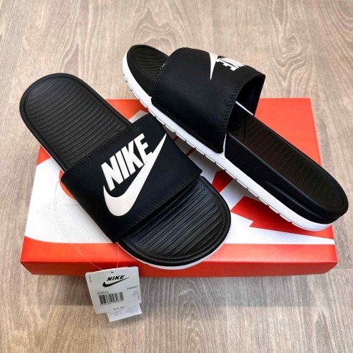 Nike Ultra Comfort Soft Cusion Black White Flip Flop
