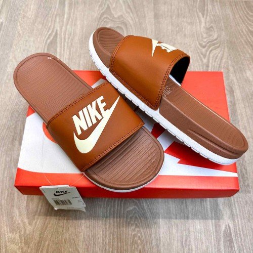 Nike Ultra Comfort Soft Cusion Khaki White Flip Flop