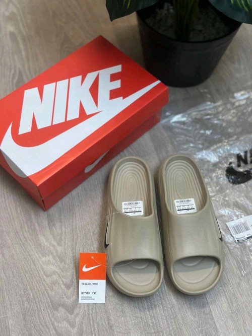 Nike React X Rejuven8 Beige Black Slides - Image 2