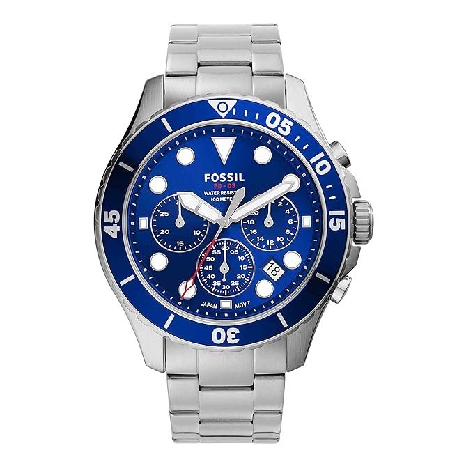 Fossil Fb 03 silver Blue Metal Watch