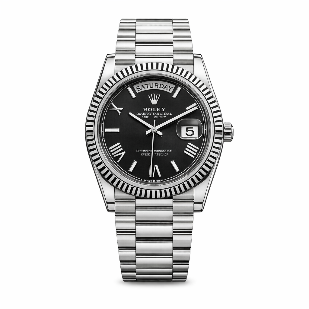 Rolex Oyster Perpetual Day-Date Black Dial Watch