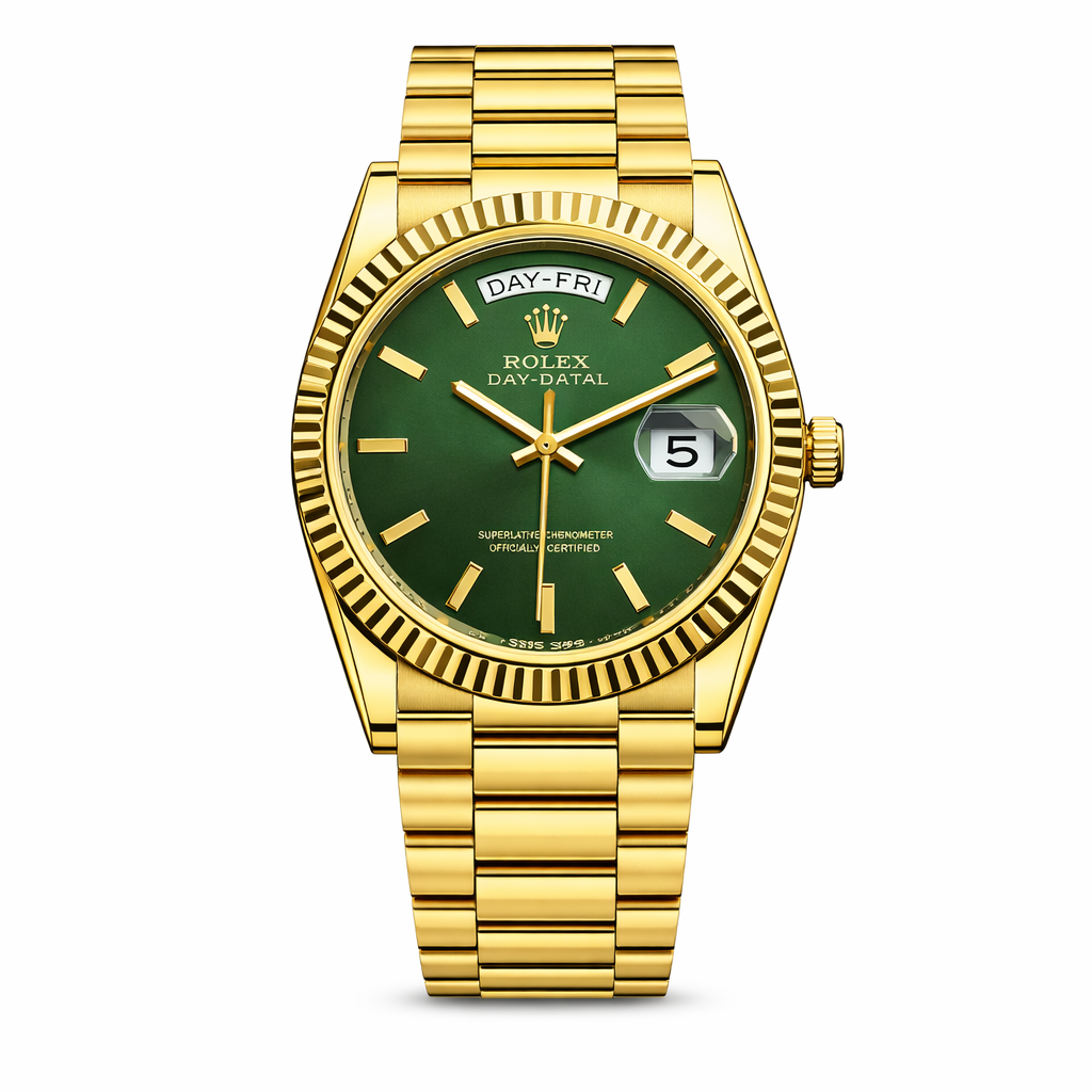 Rolex Oyster Perpetual Day-Date Green Dial Roman Numeral Watch