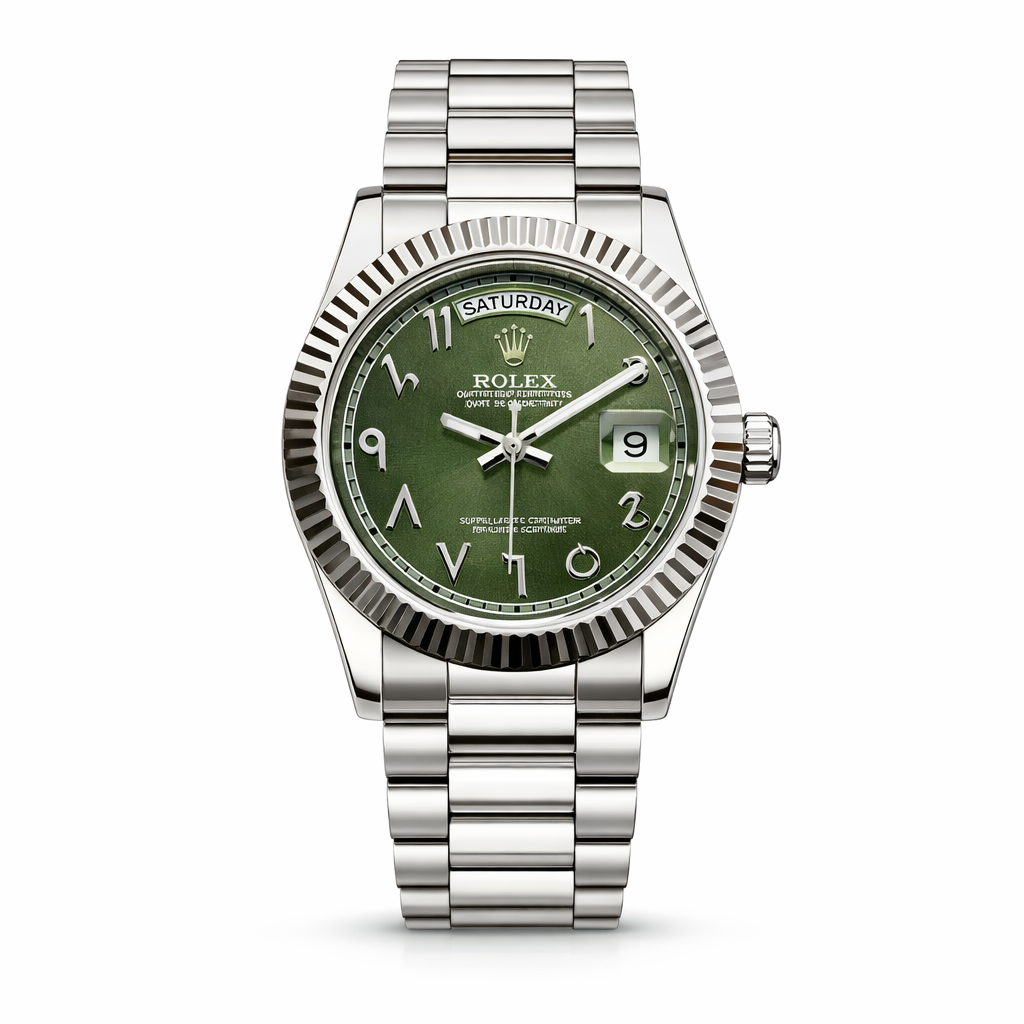 Rolex Oyster Perpetual Day-Date Green Dial Arabic Numeral Watch