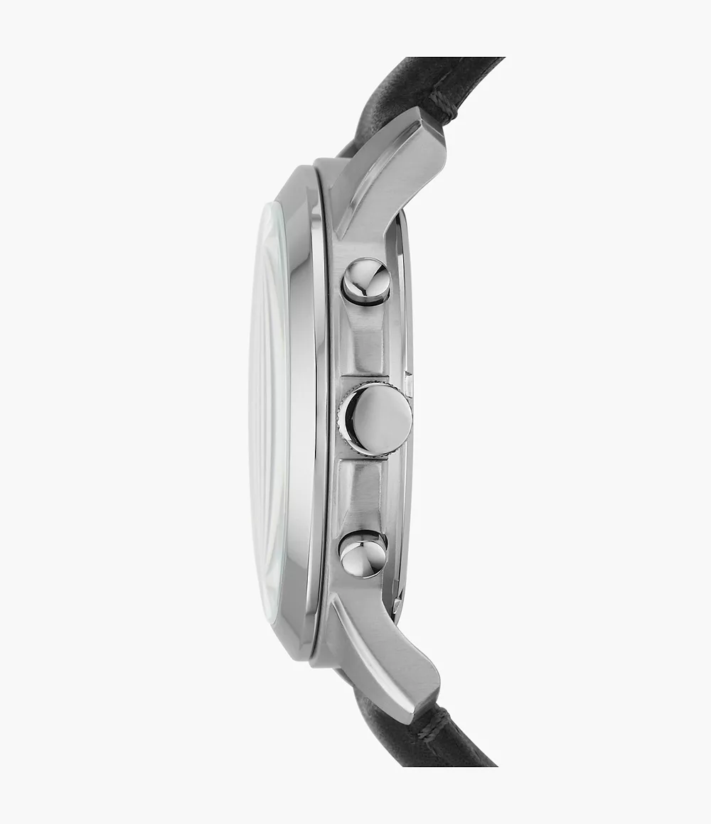 Fossil Grant Leather Belt Black Silver Watch - Image 6