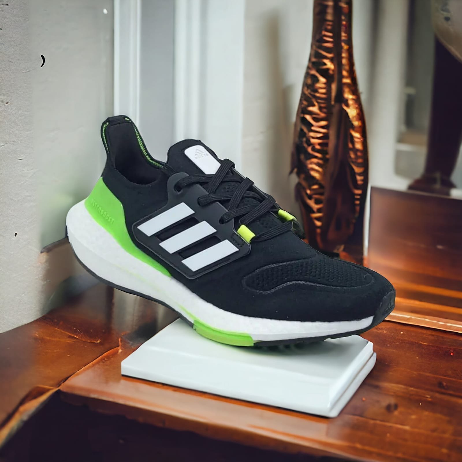 Branded Ultra Boost 22 Running Shoes Black Neon For Men's" - Image 2