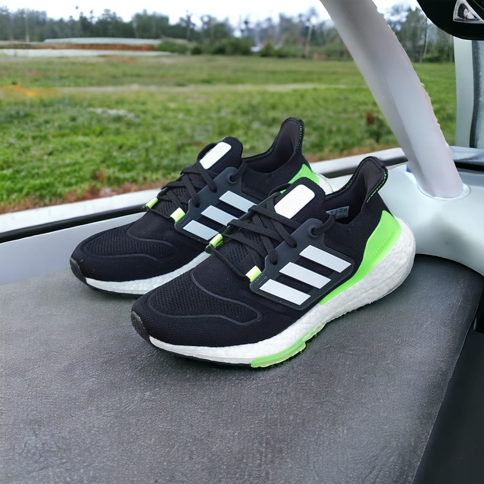 Branded Ultra Boost 22 Running Shoes Black Neon For Men's" - Image 6