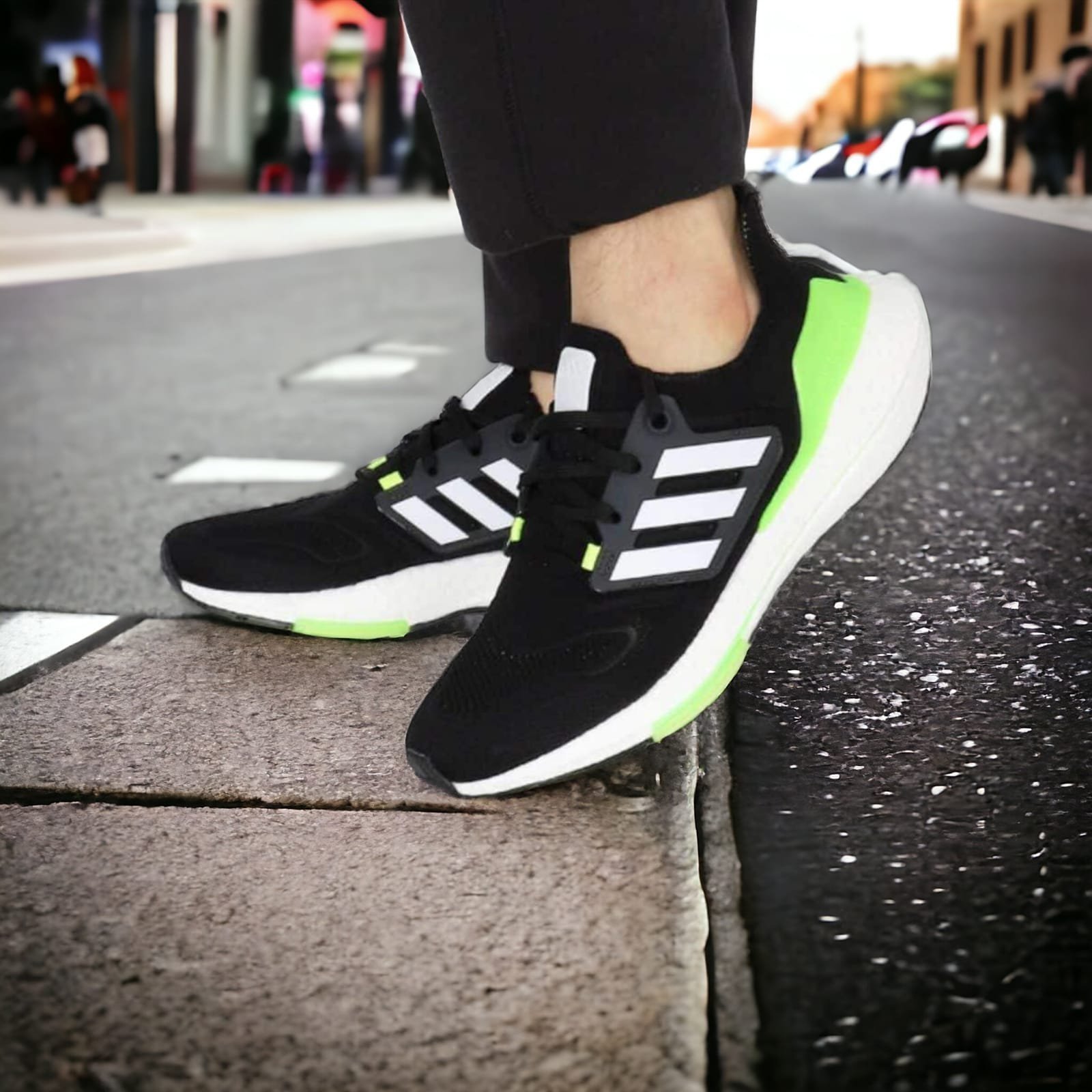 Branded Ultra Boost 22 Running Shoes Black Neon For Men's" - Image 8