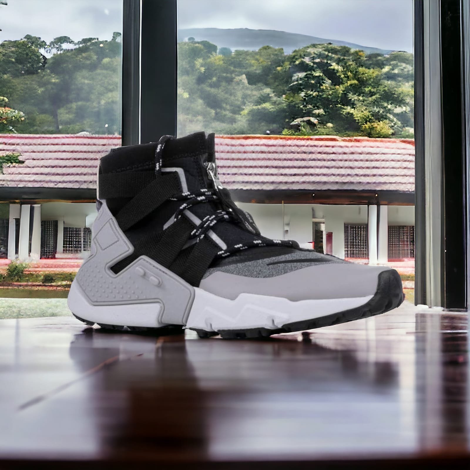 Branded Huarache Gripp Atmosphere Grey Black For Men's - Image 7