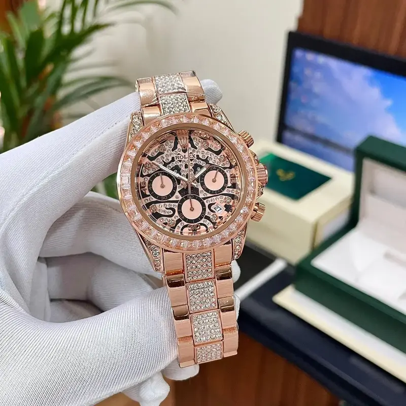 Rolex Daytona Ramzan Special Gold Diamond Metal Watch - Image 6