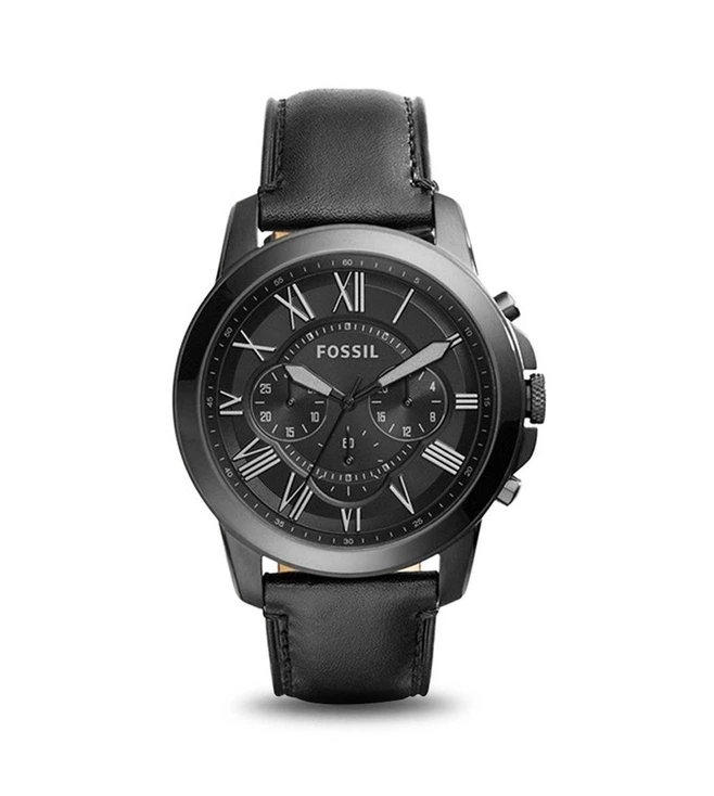 Fossil Grant Leather Belt Full Black Watch - Image 5