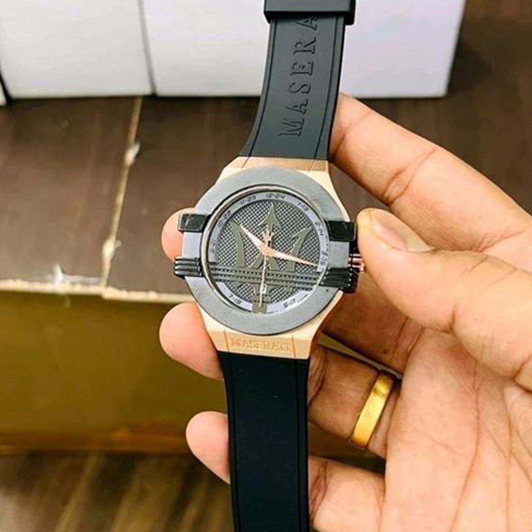 Maserati Black Copper Leather Watch - Image 3