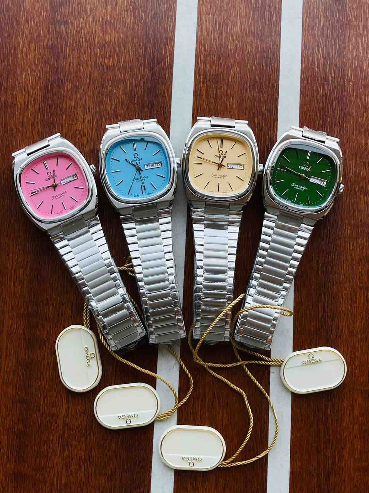 Omega Speedmaster Slim Silver Green Metal Watch - Image 3