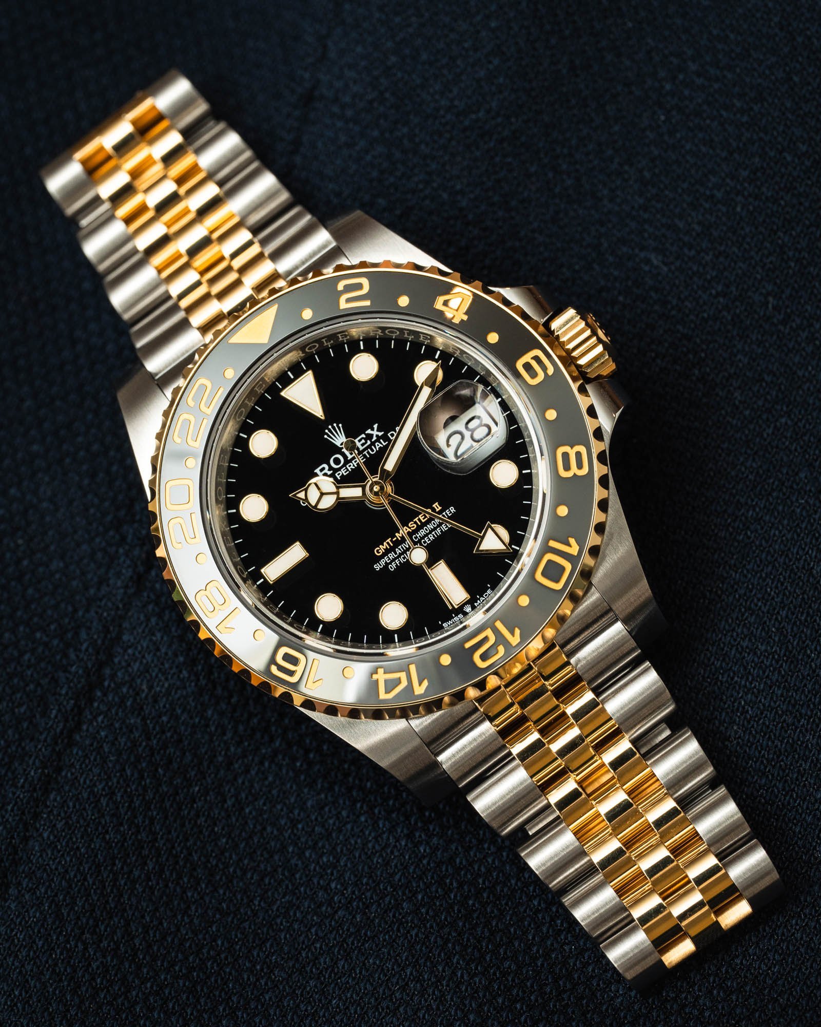 GMT-Master II yellow gold with a black dial and a Jubilee bracelet. - Image 4