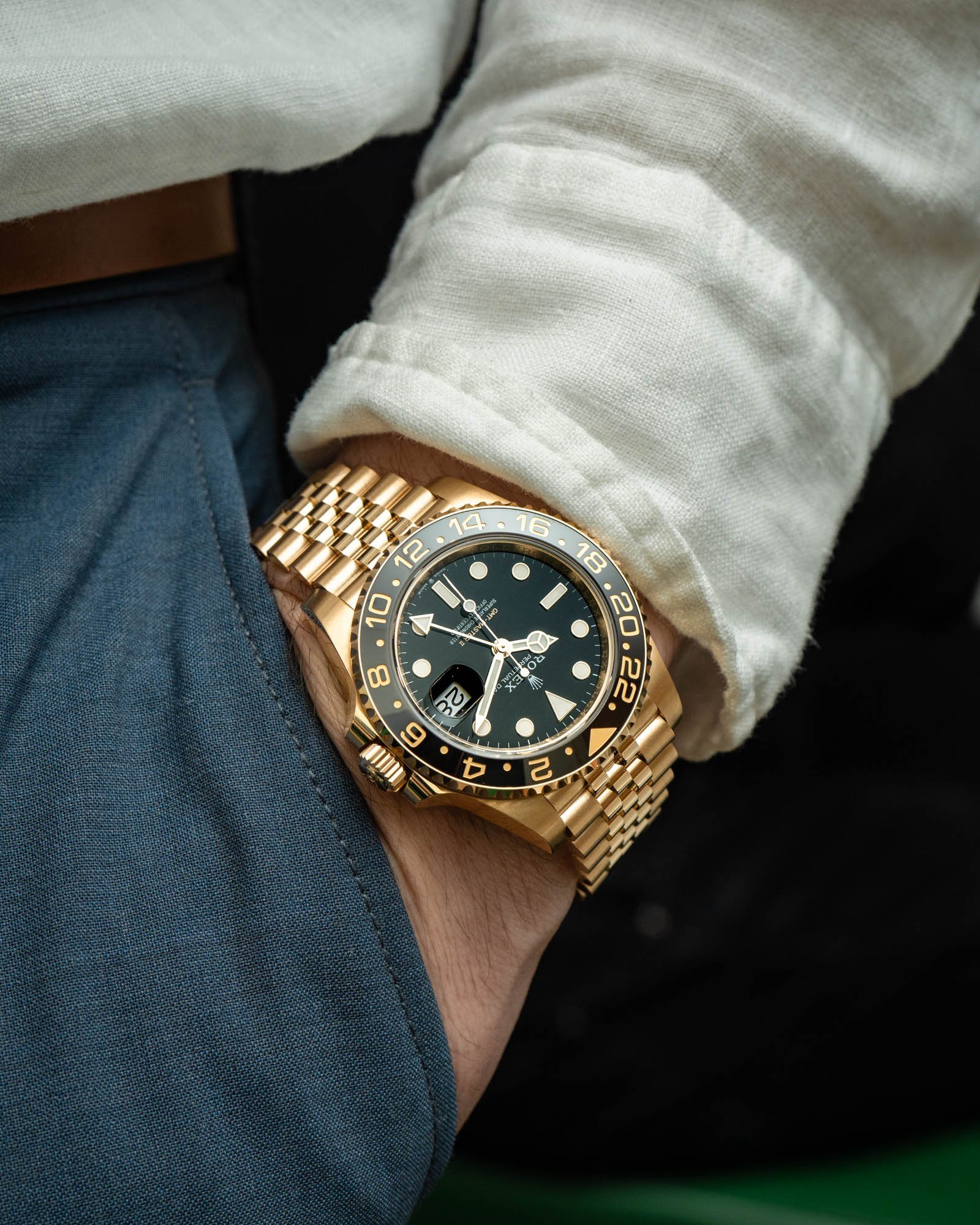 GMT-Master II yellow gold Jubilee bracelet and Black dial. - Image 3
