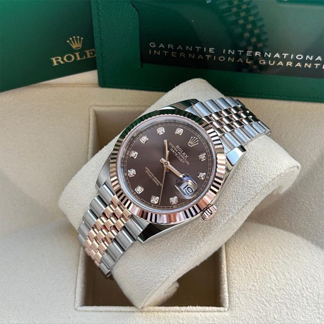 Rolex Datejust Rosegold Gold Diamond Metal Watch - Image 6