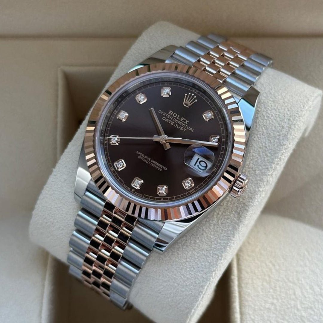 Rolex Datejust Rosegold Gold Diamond Metal Watch - Image 3