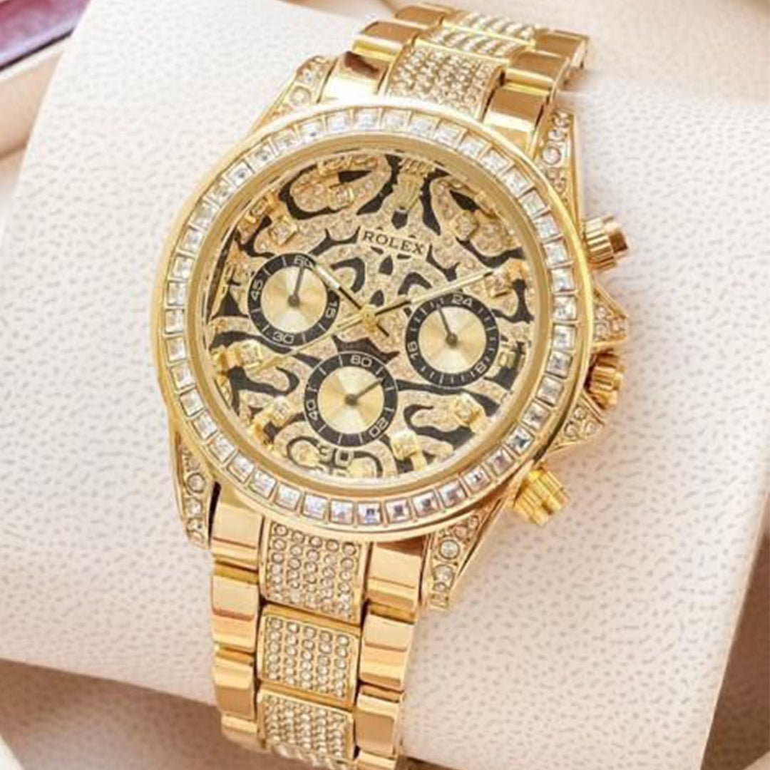 Rolex Daytona Ramzan Special Gold Diamond Metal Watch - Image 3