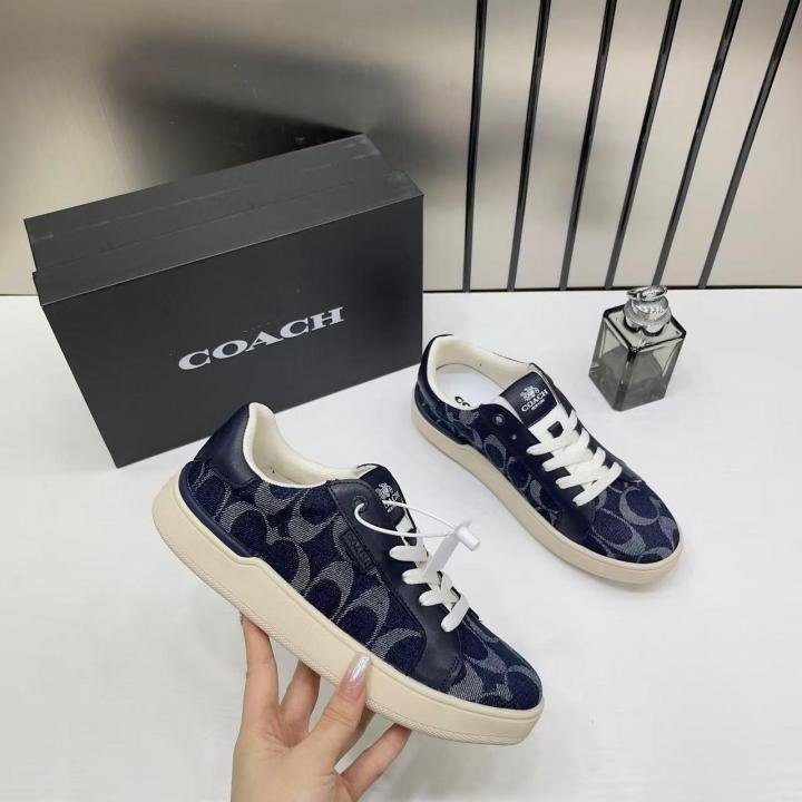 Women Coaach Clip Court Sneaker Navy signature canvas TOP BATCH UA - Image 3