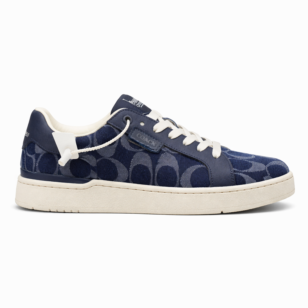 Women Coaach Clip Court Sneaker Navy signature canvas TOP BATCH UA