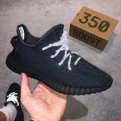 Branded Yezzy Sply 350 V2 Lace Reflective Black - Image 2