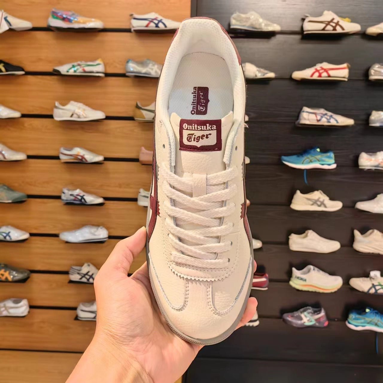 Branded Tiger Sneakers Tokuten  Cream Red - Image 4