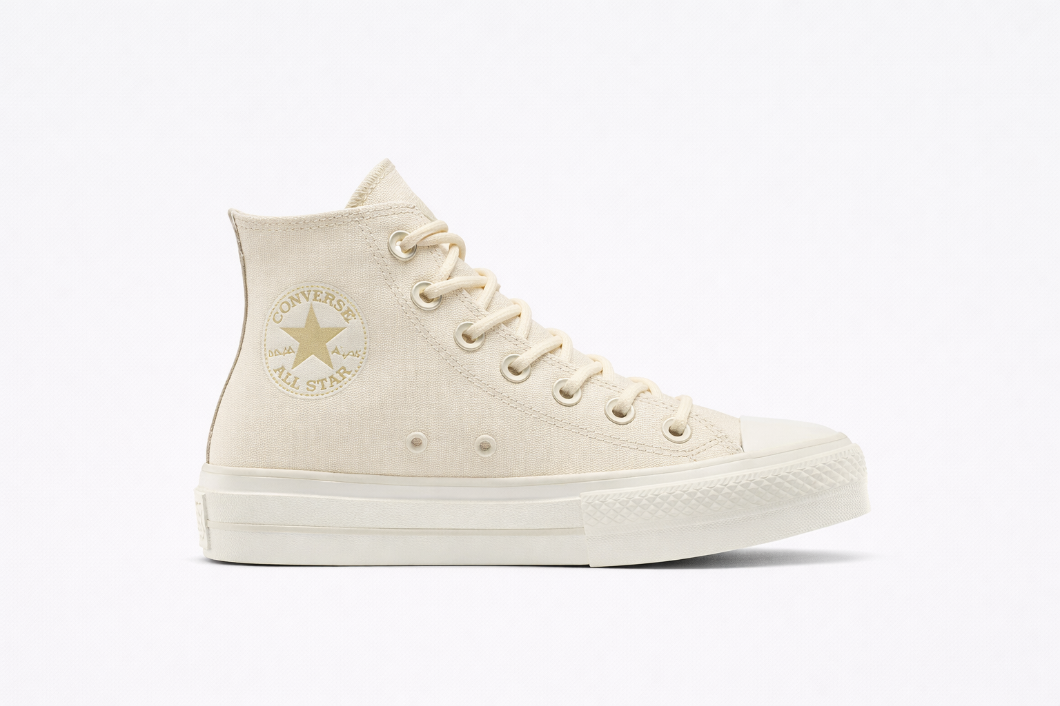 Conversee Taylor All Star Lift Platform Glam Leather Light Dune TOP BATCH UA