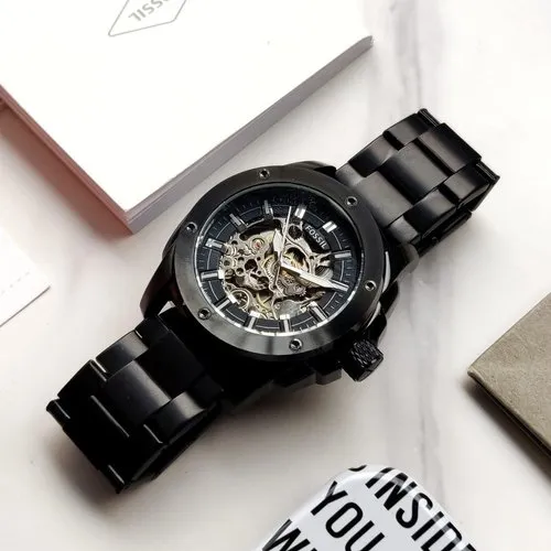 Fossil New Black Metal Automatic Watch - Image 6