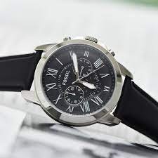 Fossil Grant Leather Belt Black Silver Watch - Image 4