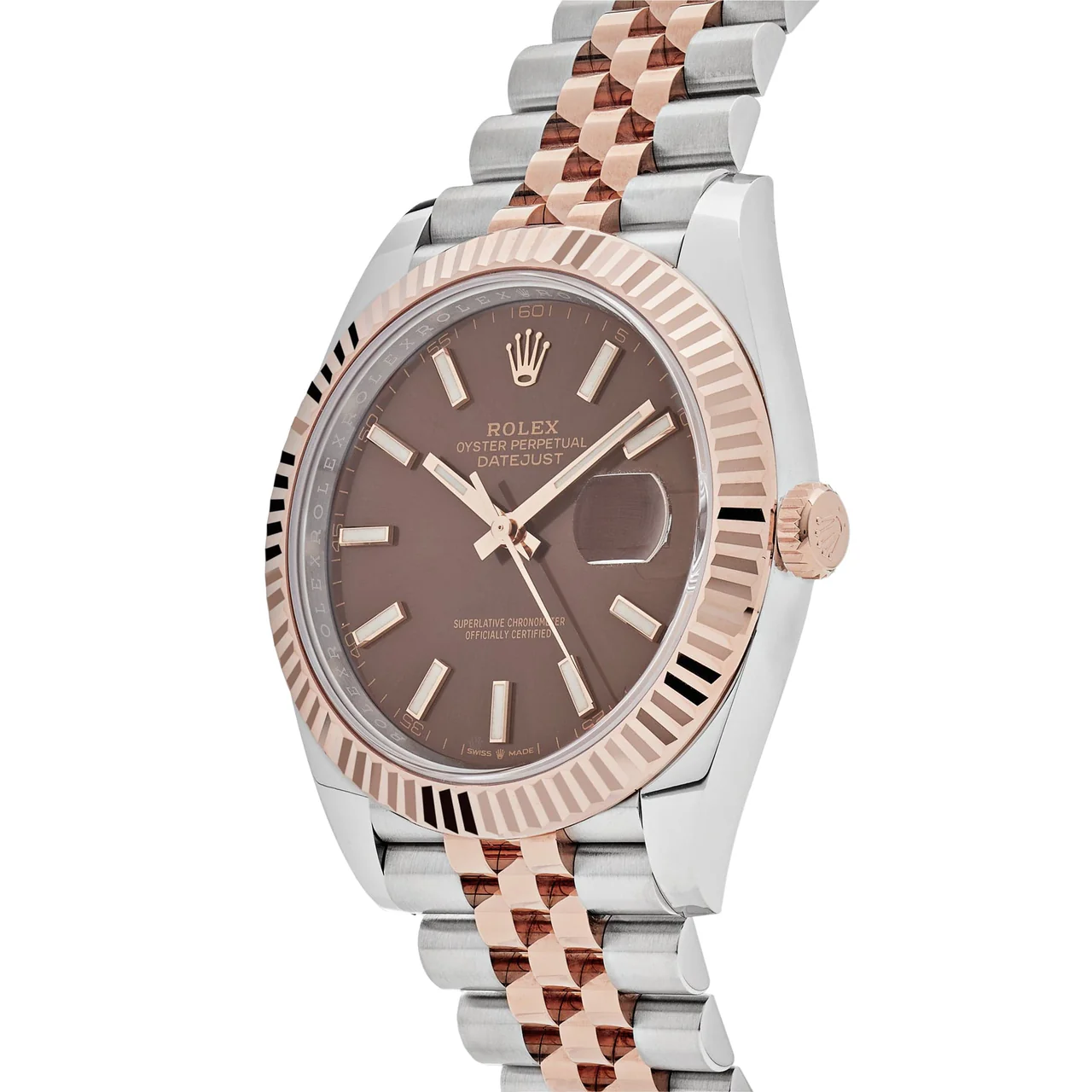 Rolex Date just 41 Two-Toned Rose Gold Stainless Steel Brown Dial - Image 3