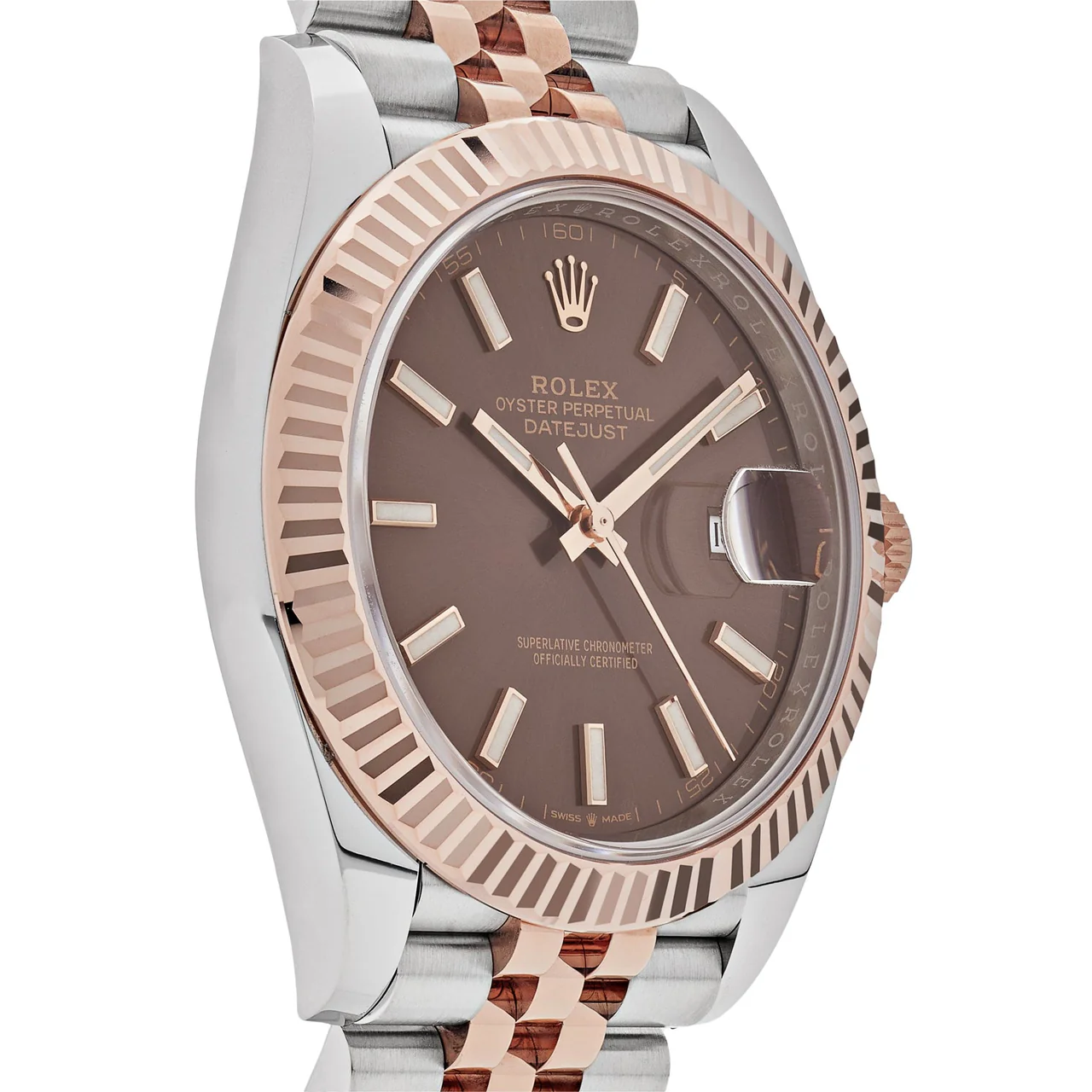 Rolex Date just 41 Two-Toned Rose Gold Stainless Steel Brown Dial - Image 4