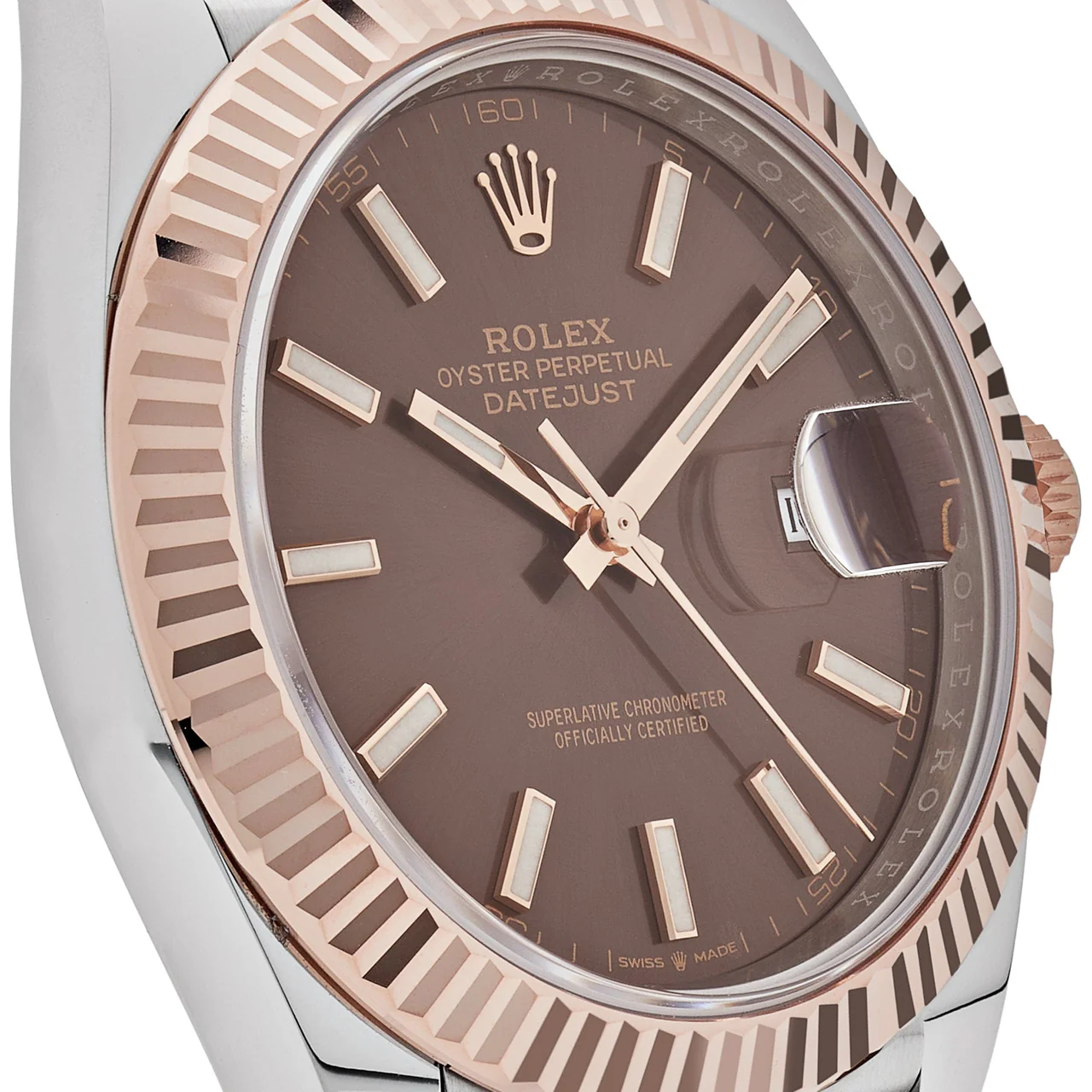 Rolex Date just 41 Two-Toned Rose Gold Stainless Steel Brown Dial - Image 5