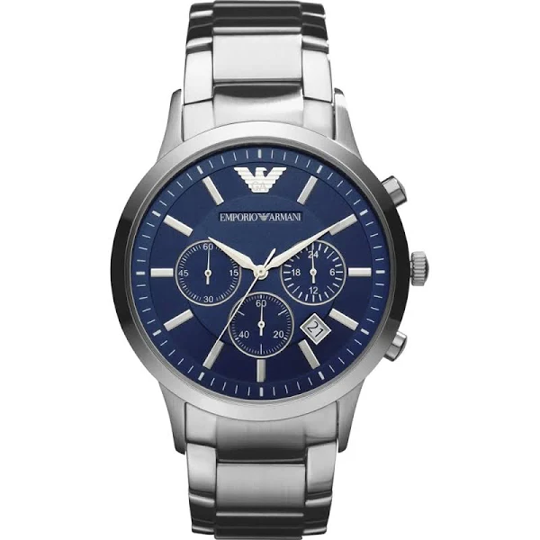 Armani Ar2453 Silver Blue Dial Metal